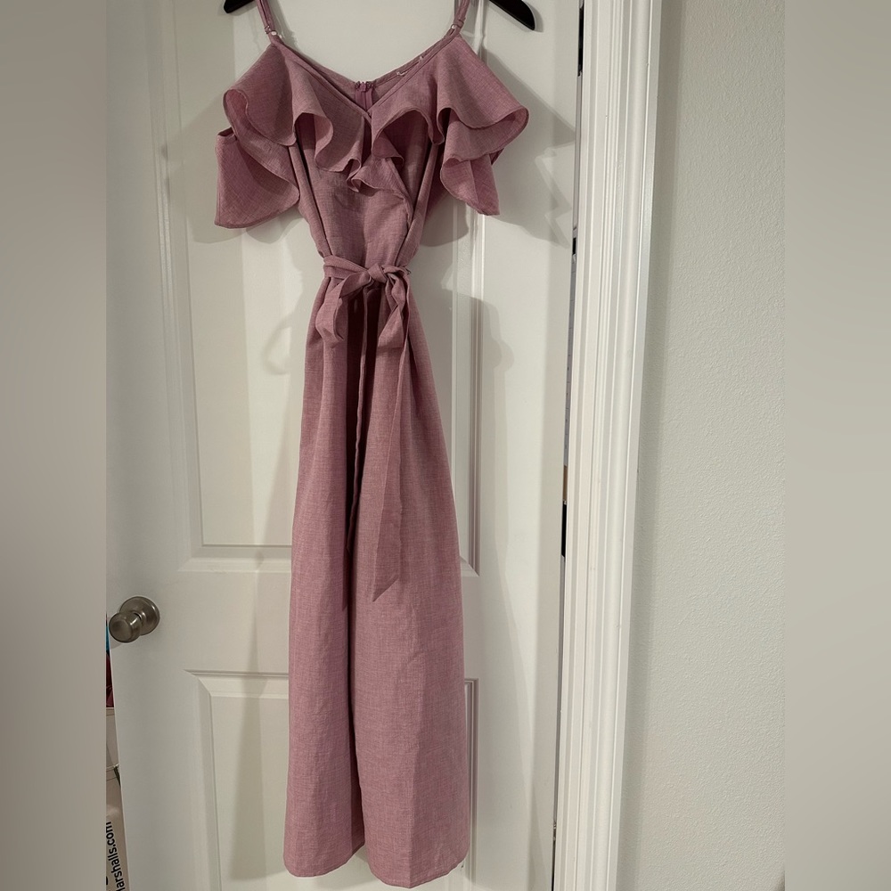 Off Shoulder Lavender Jumpsuit